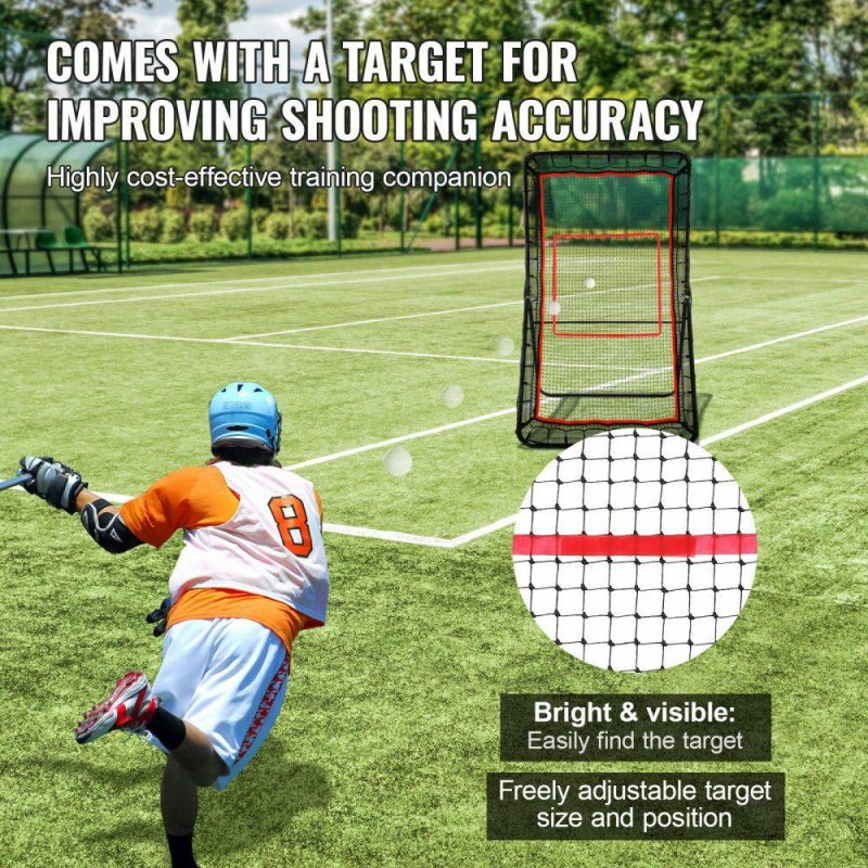 Outdoor Sports |  Lacrosse Rebounder for Backyard, 4×7 Ft Volleyball Bounce Back Net, Pitchback Throwback Baseball Softball Return Training Screen, Adjustable Angle Shooting Practice Training Wall with Target Outdoor Sports Outdoor Sports