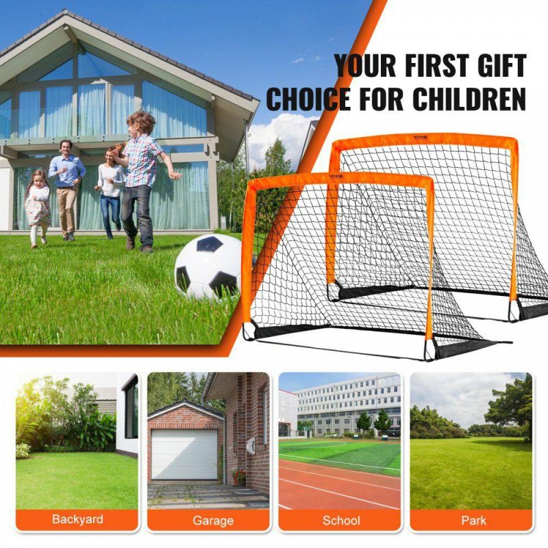 Outdoor Sports |  Portable Soccer Goal, 4×3 ft Kids Backyard Soccer Net, Foldable Pop Up Practice Soccer Net, Mini Youth Training Soccer Goal Set, All-Weather Indoor Outdoor Soccer Goals with Carry Bag, 2 Pack Outdoor Sports Outdoor Sports