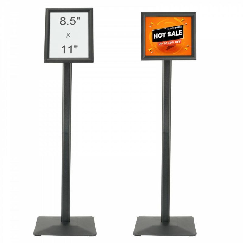 Retail Supplies |  Pedestal Sign Holder, 8.5 x 11 Inch Vertical and Horizontal Adjustable Poster Stand, Heavy-Duty Floor Standing Sign Holder with Metal Base for Display, Advertisement, and Outdoor, Black Office Supplies Retail Supplies