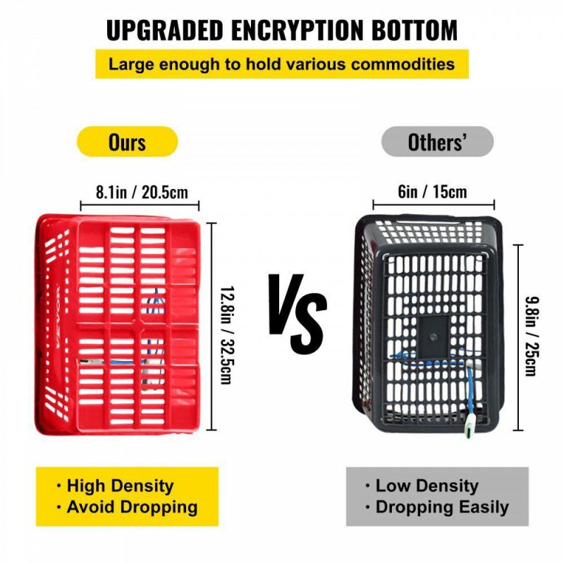 Retail Supplies |  Shopping Basket, 16.9 x 11.8 x 8.7 in/42.8 x 30 x 22 cm((L x W x H), Plastic Handle and Iron Stand, Set of 12 Store Baskets with Durable PE Material Used for Supermarket, Retail, Bookstore, Red Red Office Supplies Red