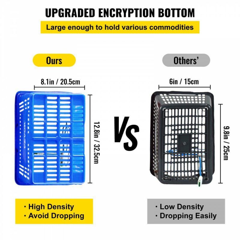 Retail Supplies |  Shopping Basket, 16.9 x 11.8 x 8.7 in/42.8 x 30 x 22 cm(L x W x H), Plastic Handle and Iron Stand, Set of 12 Store Baskets with Durable PE Material Used for Supermarket, Retail, Bookstore, Blue Blue Office Supplies Blue