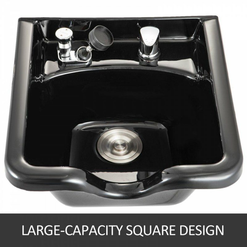 Salon & Spa Equipment |  Shampoo Bowl Sink Black ABS Plastic Salon and Spa Hair Sink Beauty Salon Equipment for Hair Stylists Office Supplies Salon & Spa Equipment