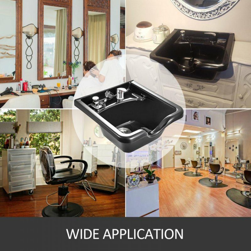 Salon & Spa Equipment |  Shampoo Bowl Sink Black ABS Plastic Salon and Spa Hair Sink Beauty Salon Equipment for Hair Stylists Office Supplies Salon & Spa Equipment