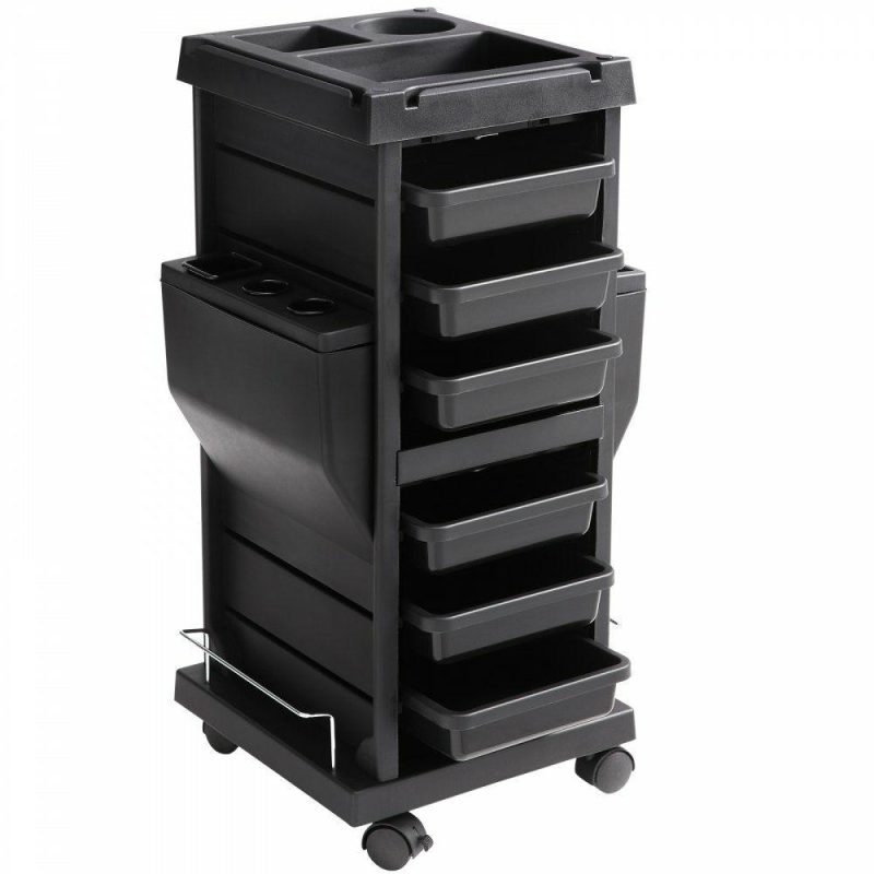 Salon & Spa Equipment |  Ultimate Salon Trolley Cart, Lockable Beauty Salon Cart for Stylist with 6 Removable Drawers & Tool Holder, Plastic Hairdressing Rolling Cart with Lockable Wheels for Beauty SPA Barber Office Supplies Salon & Spa Equipment