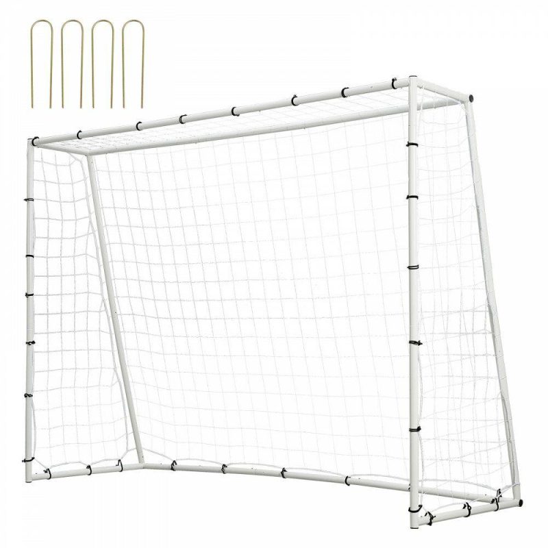 Soccer Equipment |  Soccer Rebound Trainer, 8x6FT Iron Soccer Training Equipment, Sports Football Rebounder Wall with Double-Sided Rebounding Net & Goal, Perfect for Backyard Practicing, Solo Training, Passing Soccer Equipment Soccer Equipment