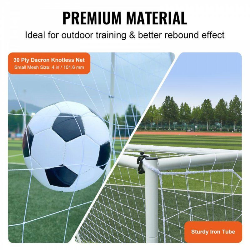 Soccer Equipment |  Soccer Rebound Trainer, 8x6FT Iron Soccer Training Equipment, Sports Football Rebounder Wall with Double-Sided Rebounding Net & Goal, Perfect for Backyard Practicing, Solo Training, Passing Soccer Equipment Soccer Equipment