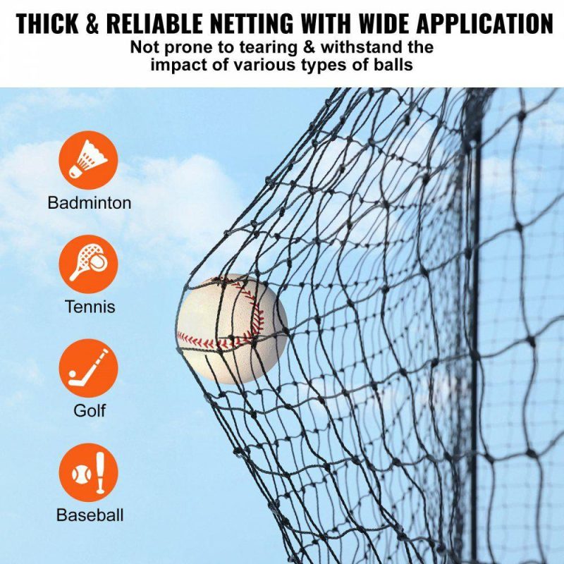 Outdoor Sports |  Baseball Batting Netting, Professional Softball Baseball Batting Hitting Training Net, Practice Portable Pitching Cage Net with Door & Carry Bag, Heavy Duty Enclosed PE Netting, 70FT (NET ONLY) Outdoor Sports Outdoor Sports