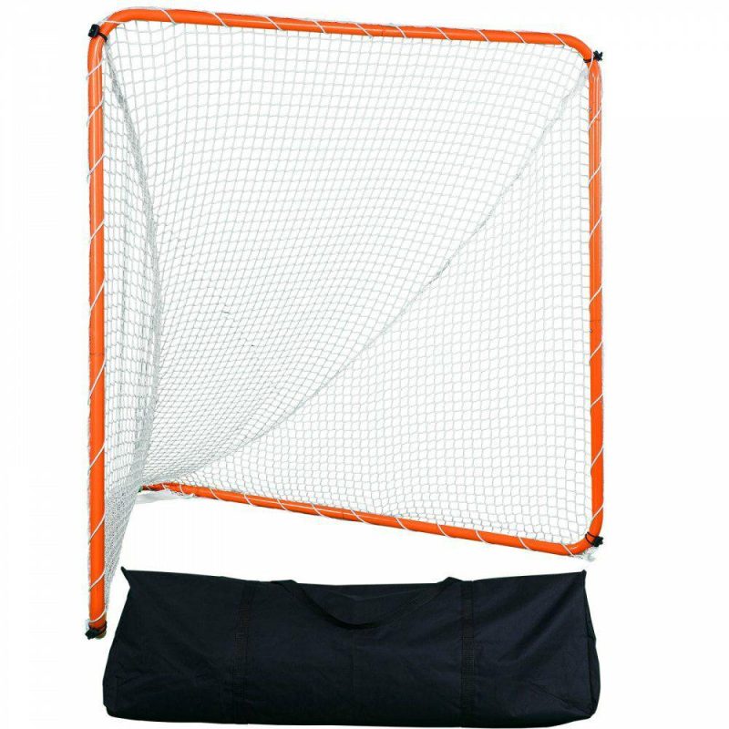 Outdoor Sports |  Lacrosse Goal, 6′ x 6′ Lacrosse Net, Steel Frame Backyard Lacrosse Training Equipment, Portable Lacrosse Goal with Carry Bag, Quick & Easy Setup, Perfect for Youth Adult Training, Orange Outdoor Sports Outdoor Sports