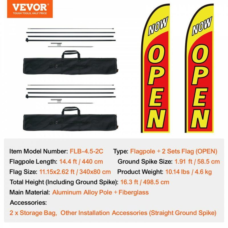 Retail Supplies |  Open Flags for Business Advertising Flags and Poles for Outside 16.3 FT Office Supplies Retail Supplies