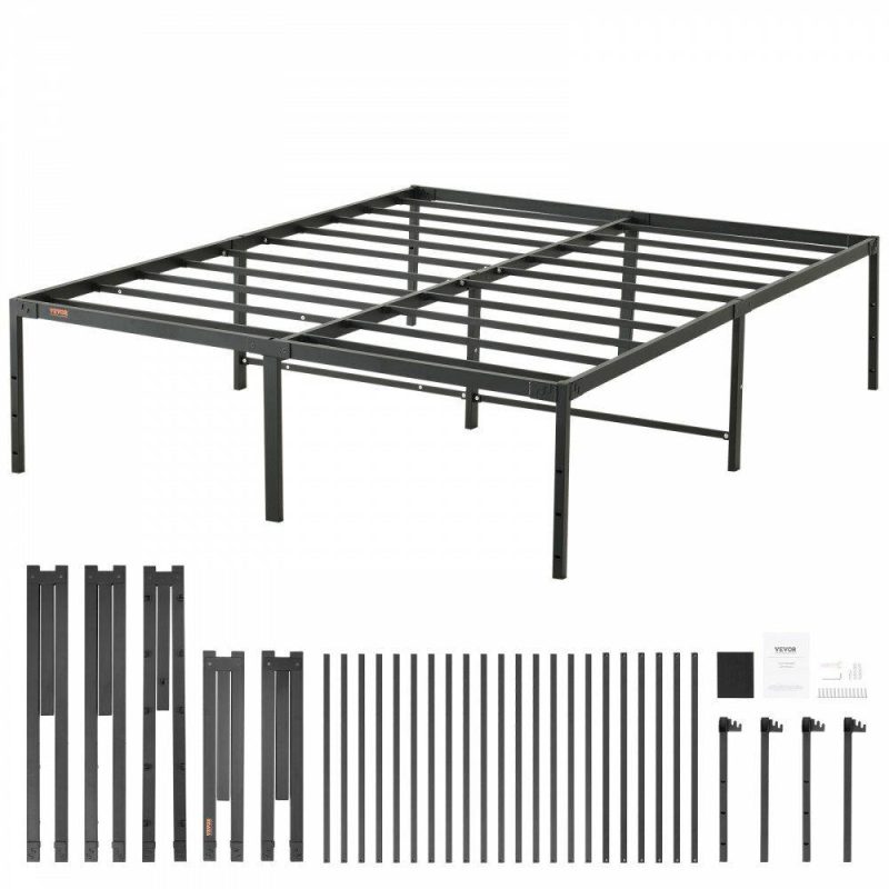 Office Furniture |  18 Inch Queen Metal Bed Frame Platform, No Box Spring Needed, 1500 lbs Loading Capacity Embedded Heavy Duty Mattress Foundation with Steel Slat Support, Easy Assembly, Noise Free Office Furniture Office Furniture