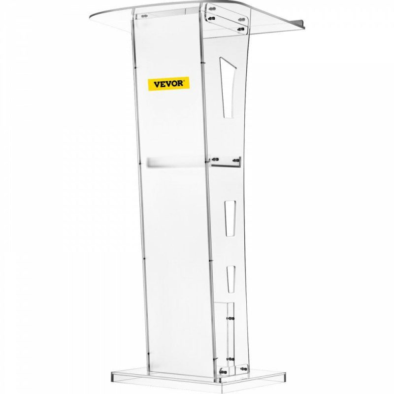 Office Furniture |  Acrylic Podium 45″ Tall Plexiglass Podium 26.8″x15″ Table Acrylic Pulpits for Churches with 8 mm Thick Acrylic Board Acrylic Podiums and Lecterns Design for Lecture Recital Speech & Presentation Office Furniture Office Furniture