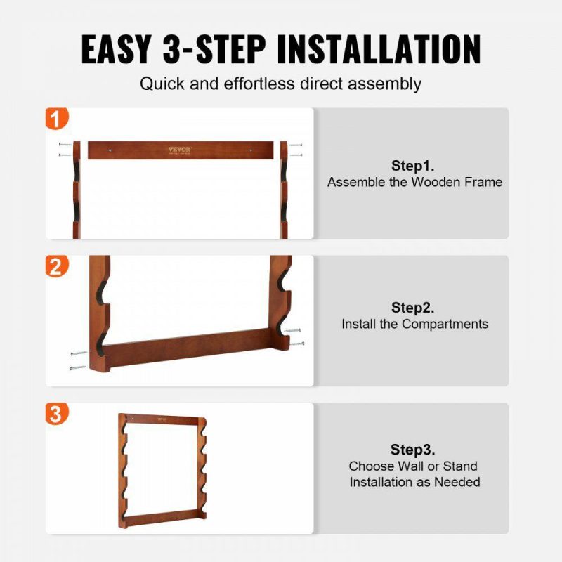 Office Storage Supplies |  Gun Rack, Wood Gun Rack Wall Mount, Gun Display Rack holds 5 Rifles, Shotguns, 132 lb Heavy Duty Wall Storage Display Rifle Rack with Soft Padding Office Supplies Office Storage Supplies