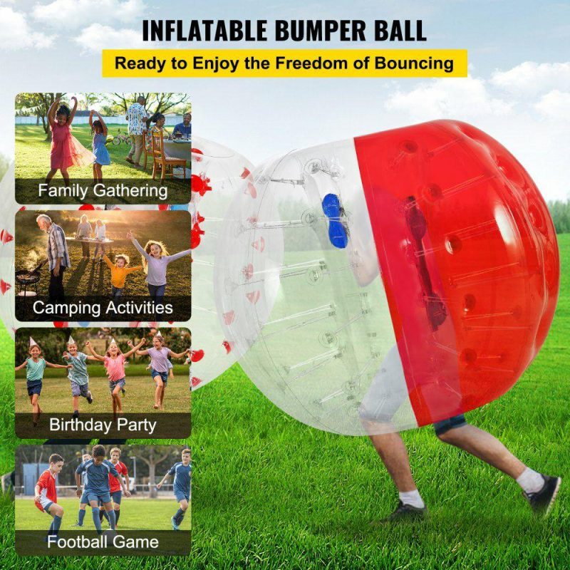 Outdoor Recreation |  Inflatable Bumper Ball 5 FT / 1.5M Diameter, Bubble Soccer Ball, Blow It Up in 5 Min, Inflatable Zorb Ball for Adults or Children (5 FT, Red) Office Supplies Outdoor Recreation