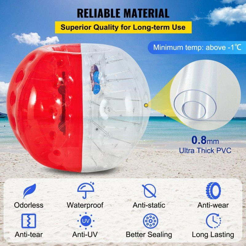 Outdoor Recreation |  Inflatable Bumper Ball 5 FT / 1.5M Diameter, Bubble Soccer Ball, Blow It Up in 5 Min, Inflatable Zorb Ball for Adults or Children (5 FT, Red) Office Supplies Outdoor Recreation