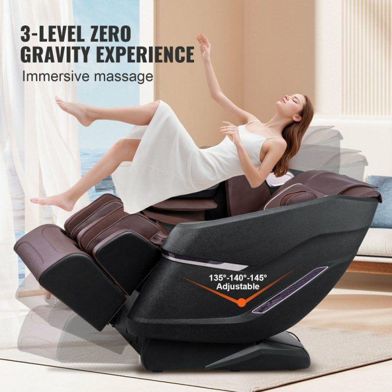 Salon & Spa Equipment |  Massage Chair with Flexible SL-Track, Full Body Zero Gravity Recliner, 10-18 Auto Modes, 3D Shiatsu, Heating, Bluetooth Speaker, Airbag, Foot Roller, and Touch Screen Office Supplies Salon & Spa Equipment